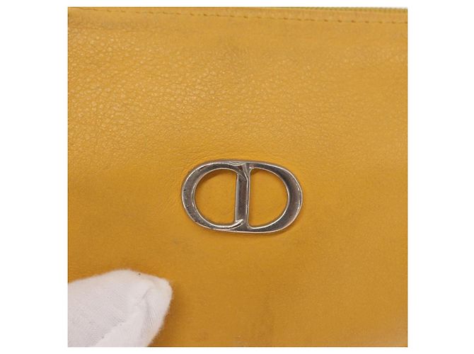 Borsa a spalla in pelle Christian Dior gialla argento autentica bs33120 Giallo - vista 14