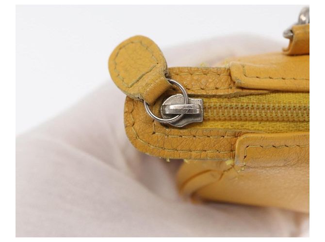 Borsa a spalla in pelle Christian Dior gialla argento autentica bs33120 Giallo - vista 15