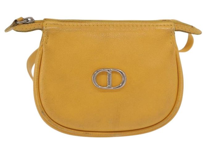 Borsa a spalla in pelle Christian Dior gialla argento autentica bs33120 Giallo - vista 2