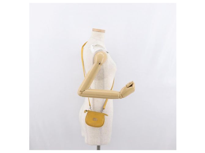 Borsa a spalla in pelle Christian Dior gialla argento autentica bs33120 Giallo - vista 20