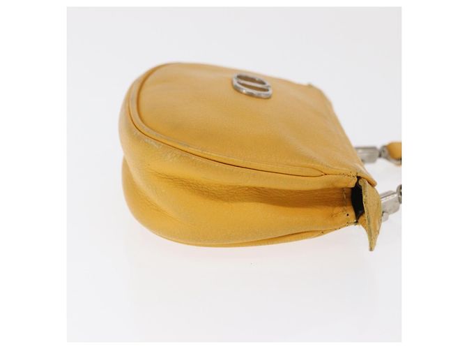 Borsa a spalla in pelle Christian Dior gialla argento autentica bs33120 Giallo - vista 4