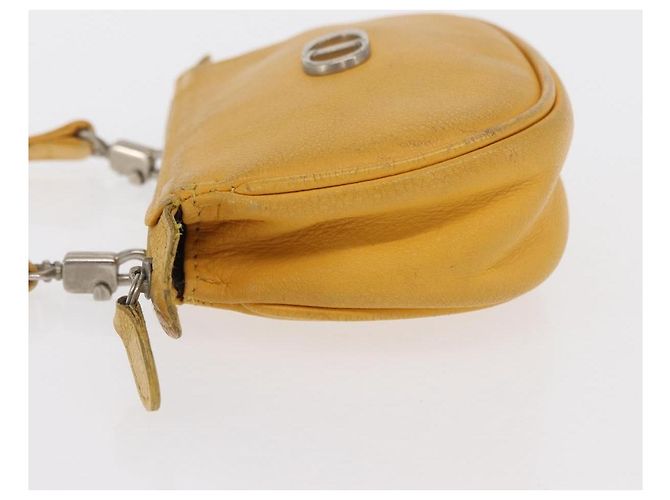Borsa a spalla in pelle Christian Dior gialla argento autentica bs33120 Giallo - vista 5