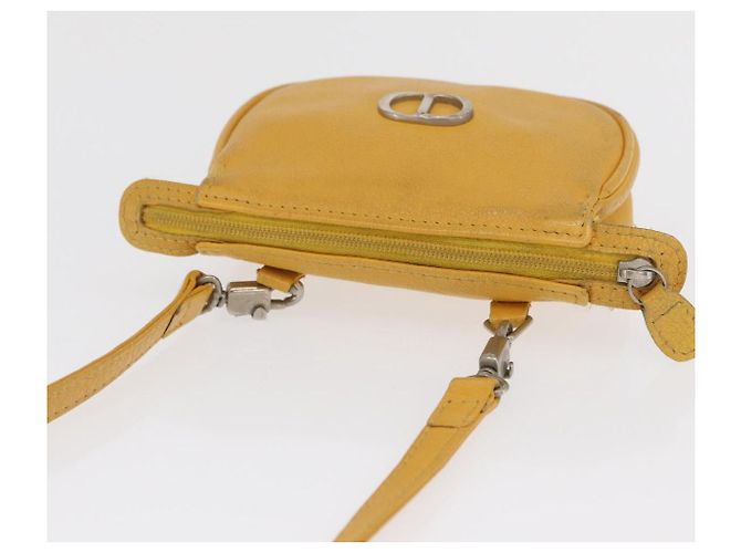Borsa a spalla in pelle Christian Dior gialla argento autentica bs33120 Giallo - vista 6