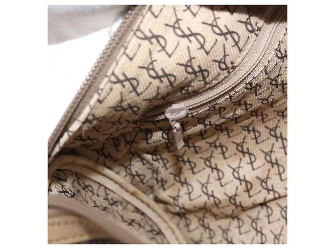SAINT LAURENT Borsa a mano in pelle beige Auth 170128 - vista 19