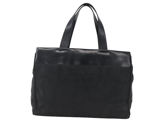 PRADA Borsa a mano in nylon nero argento Auth 170309 - vista 13