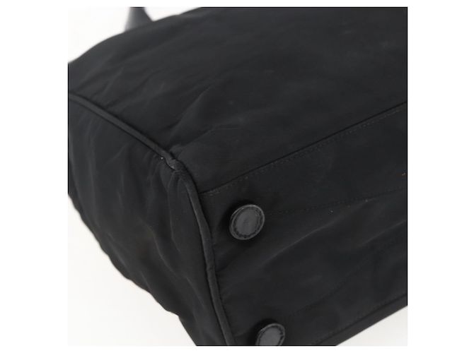 PRADA Borsa a mano in nylon nero argento Auth 170309 - vista 14