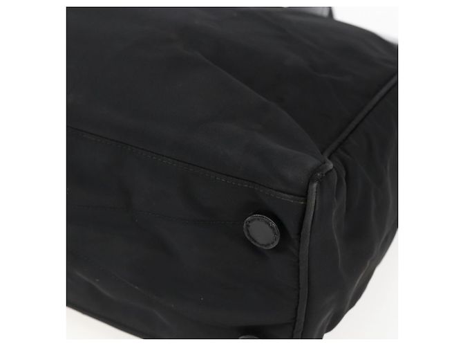 PRADA Borsa a mano in nylon nero argento Auth 170309 - vista 15