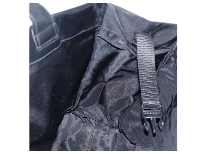 PRADA Borsa a mano in nylon nero argento Auth 170309 - vista 20