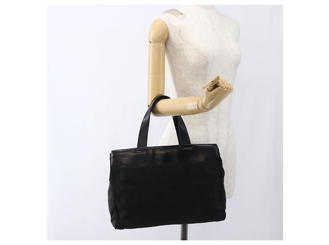 PRADA Borsa a mano in nylon nero argento Auth 170309 - vista 23