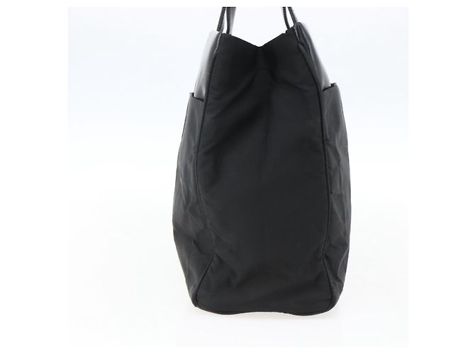 PRADA Borsa a mano in nylon nero argento Auth 170309 - vista 3