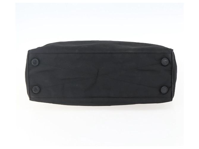 PRADA Borsa a mano in nylon nero argento Auth 170309 - vista 5