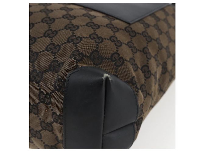 Borsa Tote GG Canvas Gucci Nera Argento 019 0401 Auth ep13216 Nero - vista 10