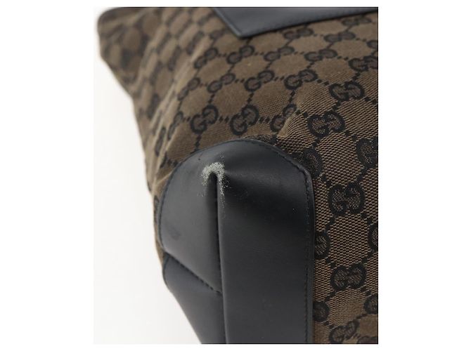 Borsa Tote GG Canvas Gucci Nera Argento 019 0401 Auth ep13216 Nero - vista 11