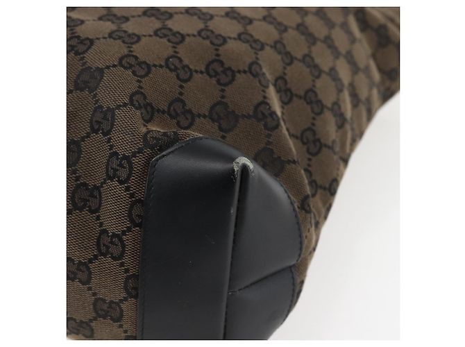 Borsa Tote GG Canvas Gucci Nera Argento 019 0401 Auth ep13216 Nero - vista 12