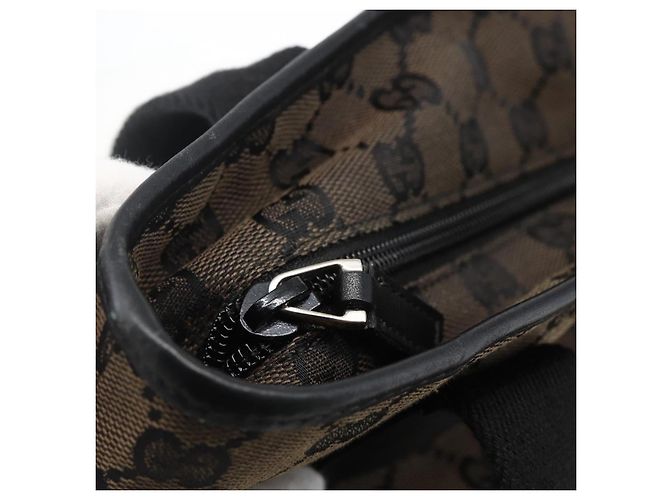 Borsa Tote GG Canvas Gucci Nera Argento 019 0401 Auth ep13216 Nero - vista 15