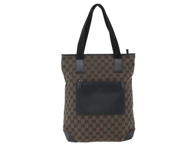 Borsa Tote GG Canvas Gucci Nera Argento 019 0401 Auth ep13216 Nero - vista 2