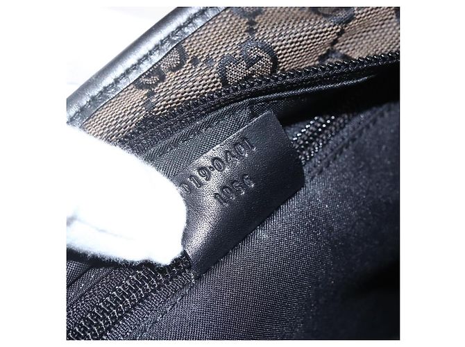 Borsa Tote GG Canvas Gucci Nera Argento 019 0401 Auth ep13216 Nero - vista 23