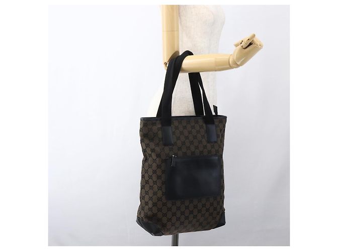 Borsa Tote GG Canvas Gucci Nera Argento 019 0401 Auth ep13216 Nero - vista 24