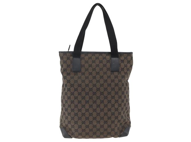 Borsa Tote GG Canvas Gucci Nera Argento 019 0401 Auth ep13216 Nero - vista 3