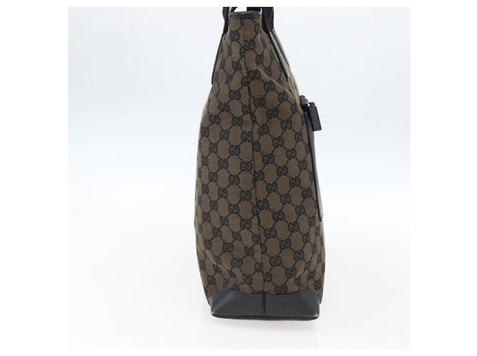 Borsa Tote GG Canvas Gucci Nera Argento 019 0401 Auth ep13216 Nero - vista 4