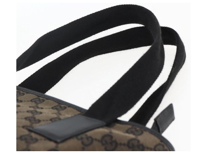 Borsa Tote GG Canvas Gucci Nera Argento 019 0401 Auth ep13216 Nero - vista 8