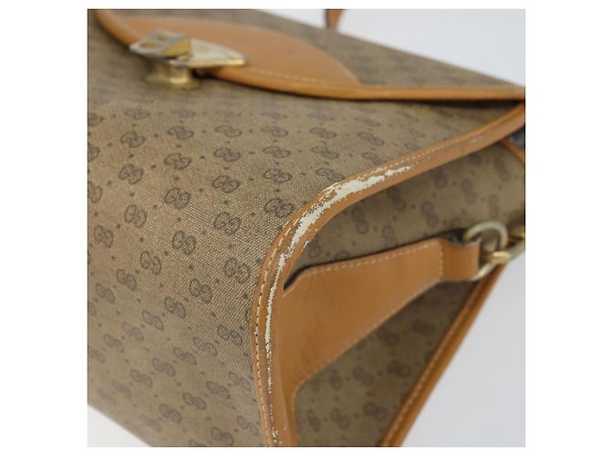 Gucci Borsa a spalla Micro GG Supreme in PVC Beige Oro Auth BA10076 D'oro - vista 10