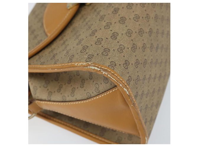 Gucci Borsa a spalla Micro GG Supreme in PVC Beige Oro Auth BA10076 D'oro - vista 11