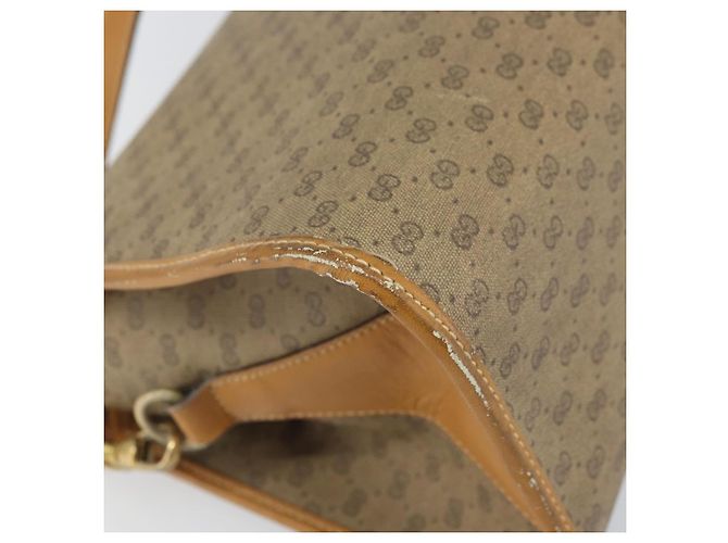 Gucci Borsa a spalla Micro GG Supreme in PVC Beige Oro Auth BA10076 D'oro - vista 13