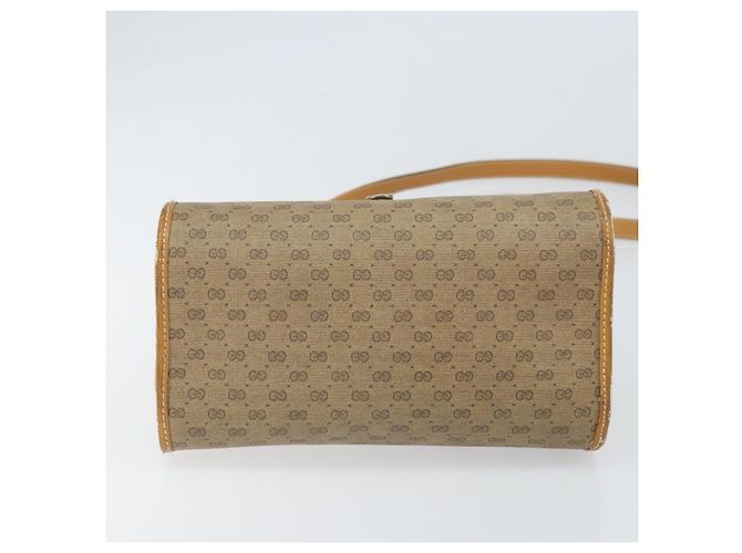 Gucci Borsa a spalla Micro GG Supreme in PVC Beige Oro Auth BA10076 D'oro - vista 9
