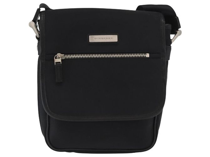 Borsa a spalla in nylon nero e argento autentica BURBERRY bs32780 - vista 13