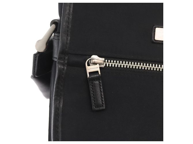 Borsa a spalla in nylon nero e argento autentica BURBERRY bs32780 - vista 18