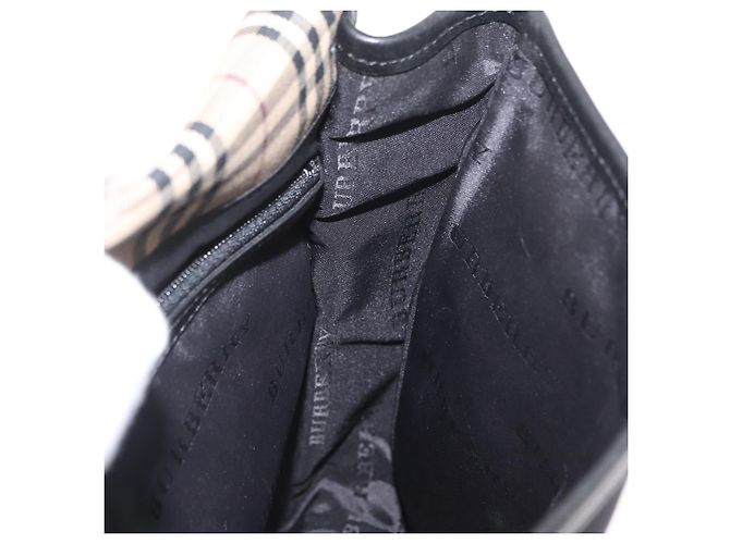 Borsa a spalla in nylon nero e argento autentica BURBERRY bs32780 - vista 19