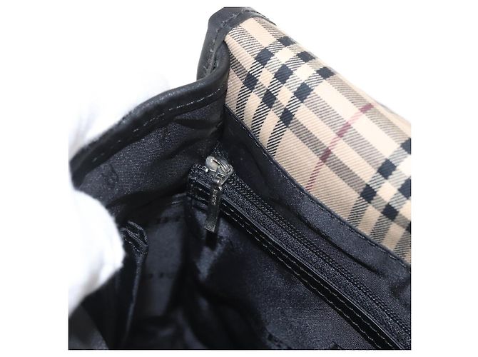Borsa a spalla in nylon nero e argento autentica BURBERRY bs32780 - vista 21