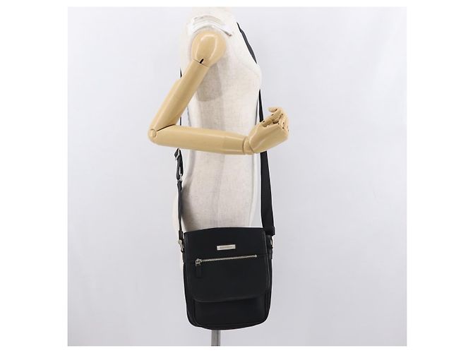 Borsa a spalla in nylon nero e argento autentica BURBERRY bs32780 - vista 22