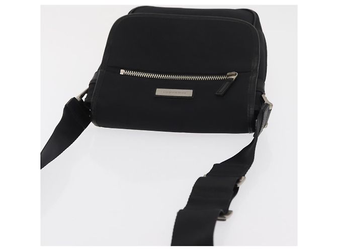 Borsa a spalla in nylon nero e argento autentica BURBERRY bs32780 - vista 6