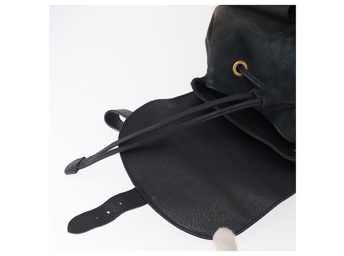 Zaino in suede Gucci Bamboo blu navy oro 003 2058 0016 Auth 166631 - vista 18