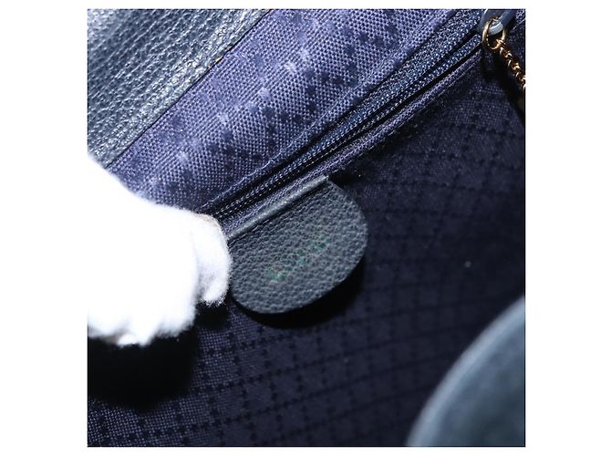 Zaino in suede Gucci Bamboo blu navy oro 003 2058 0016 Auth 166631 - vista 19