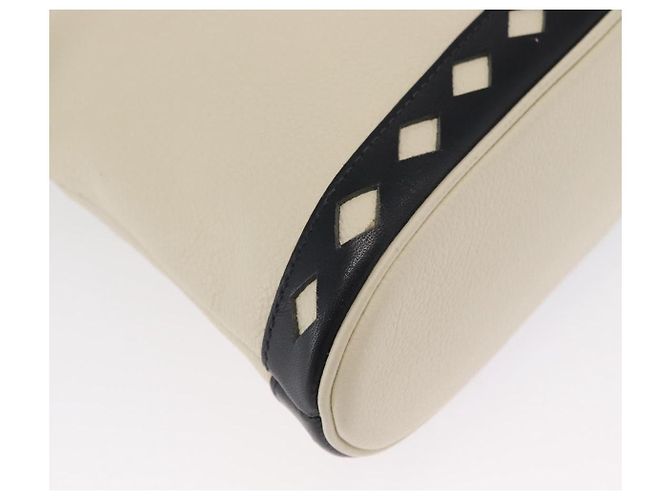 SAINT LAURENT Borsa a mano in pelle bianca Auth 169261V Bianco - vista 11
