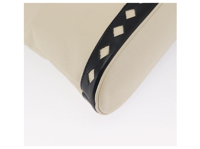SAINT LAURENT Borsa a mano in pelle bianca Auth 169261V Bianco - vista 13