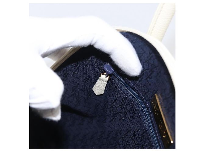 SAINT LAURENT Borsa a mano in pelle bianca Auth 169261V Bianco - vista 20