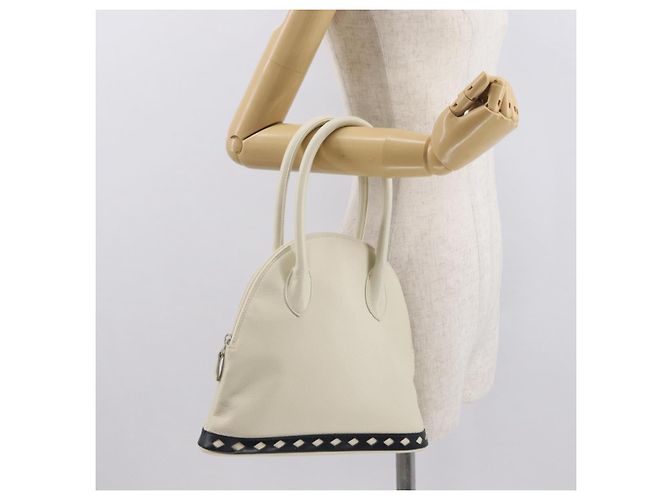SAINT LAURENT Borsa a mano in pelle bianca Auth 169261V Bianco - vista 22