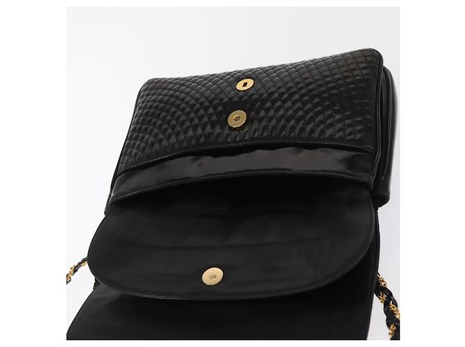 BALLY Borsa a Spalla con Catena Pelle Lucida Nera Oro Auth bs33141 Nero D'oro - vista 18