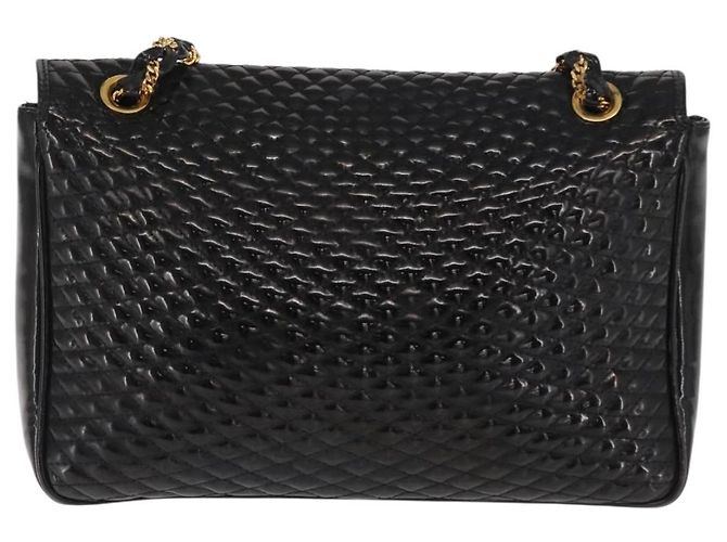 BALLY Borsa a Spalla con Catena Pelle Lucida Nera Oro Auth bs33141 Nero D'oro - vista 2