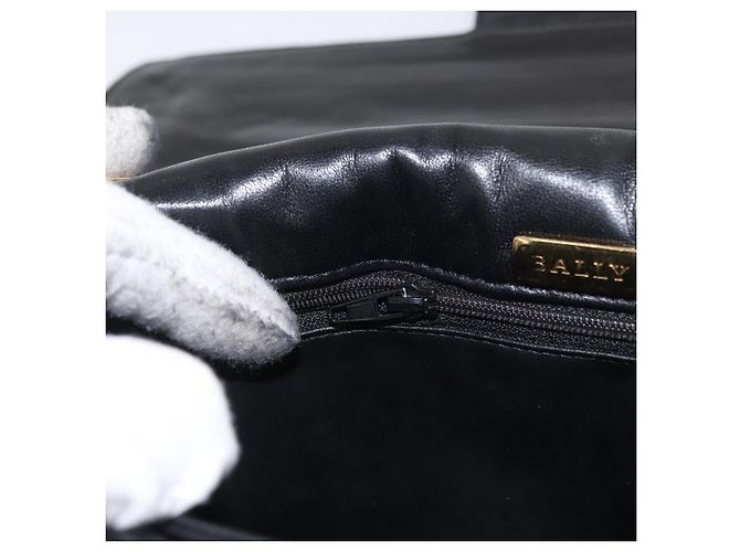 BALLY Borsa a Spalla con Catena Pelle Lucida Nera Oro Auth bs33141 Nero D'oro - vista 23