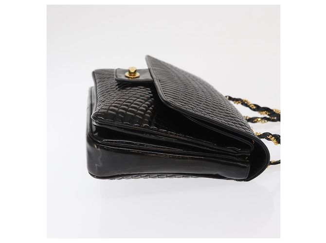 BALLY Borsa a Spalla con Catena Pelle Lucida Nera Oro Auth bs33141 Nero D'oro - vista 3
