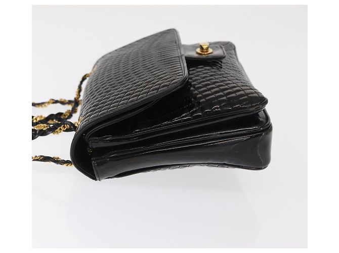 BALLY Borsa a Spalla con Catena Pelle Lucida Nera Oro Auth bs33141 Nero D'oro - vista 4