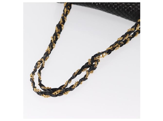 BALLY Borsa a Spalla con Catena Pelle Lucida Nera Oro Auth bs33141 Nero D'oro - vista 7