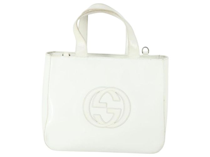 Borsa a mano GUCCI in pelle verniciata bianca Auth ep12976 Bianco - vista 2