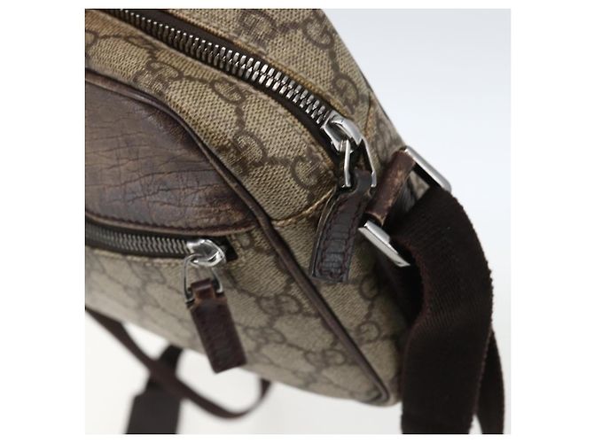 Gucci Borsa a Spalla GG Supreme PVC Beige Argento Auth 170385 - vista 14