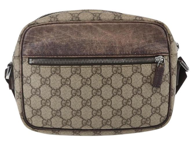Gucci Borsa a Spalla GG Supreme PVC Beige Argento Auth 170385 - vista 2